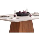 Ver imagem 2 de Mesa de Sala Jantar Dulce C- Tampo Madeirado Vidro Reto 120x90cm Freijó-off White - Dj Móveis