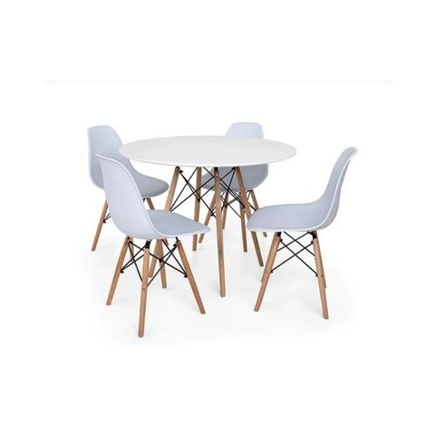 Conjunto Mesa 70cm Branca + 4 Cadeiras Branca