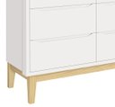 Ver imagem 3 de Cômoda 6 Gavetas Classic New Branco Fosco com Natural - Reller