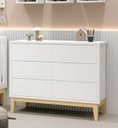 Ver imagem 2 de Cômoda 6 Gavetas Classic New Branco Fosco com Natural - Reller