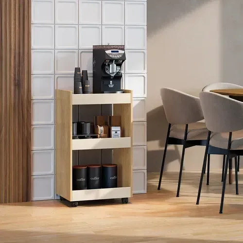 Balcão Aparador Multiuso Jade P/ Organizar Qualquer Ambiente:cinamomo e Offwhite - 4