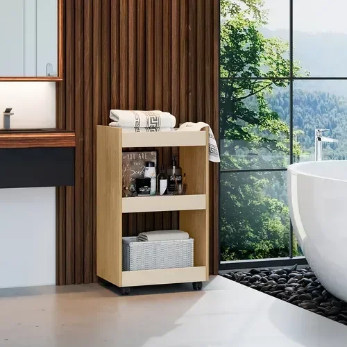 Balcão Aparador Multiuso Jade P/ Organizar Qualquer Ambiente:cinamomo e Offwhite - 3