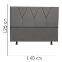 Ver imagem 3 de Cabeceira Estofada Cama Box Casal Jade 140cm Courino:cinza Escuro