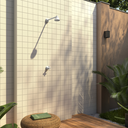 Ver mais imagens de Chuveiro Ducha Fria Redondo 9cm Branco para Piscina Jardim Quintal + Fita Veda Rosca Teflon 12mm X 5