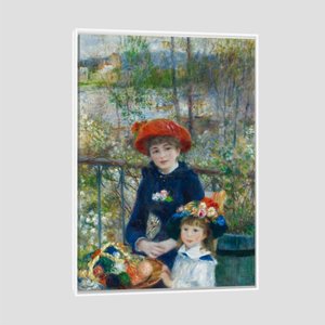 Quadro Renoir Duas Irmãs Tela Moldura Branca 45X30Cm