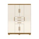 Ver imagem 2 de Guarda Roupa Casal Belga 6 Portas de Bater 3 Gavetas com Cabideiros Nature/offwhite G98 - Gran Belo