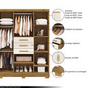 Ver imagem 3 de Guarda Roupa Casal Belga 6 Portas de Bater 3 Gavetas com Cabideiros Nature/offwhite G98 - Gran Belo