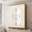 Ver imagem 1 de Guarda Roupa Casal Belga 6 Portas de Bater 3 Gavetas com Cabideiros Nature/offwhite G98 - Gran Belo