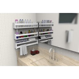 Prateleira Nicho Banheiro Cosméticos Perfume 60cm 3 Peças - 4