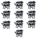 Ver imagem 1 de Kit De 10 Conjuntos De Mesa Dobrável 70x110 Com 4 Cadeiras Preto Cor: Preto