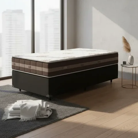 Cama Box com Colchão de Molas Ensacadas D'Angelis Classic Pocket Solteiro 88cm