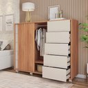 Ver imagem 3 de Cômoda Grande 2 Portas 5 Gavetas Marrom Pegasus Caemmun