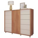 Ver imagem 6 de Cômoda Grande 2 Portas 5 Gavetas Marrom Pegasus Caemmun