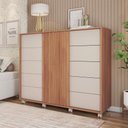Ver imagem 2 de Cômoda Grande 2 Portas 5 Gavetas Marrom Pegasus Caemmun