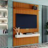 Painel para Tv até 55 Polegadas 1,39x2,40m Ripado com Nicho Arbo Cedro/off White Edn - 3