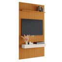 Ver imagem 7 de Painel para TV até 55 Polegadas 1,39x2,40m Ripado com Nicho Arbo Cedro/Off White Edn