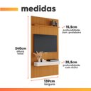 Ver imagem 4 de Painel para TV até 55 Polegadas 1,39x2,40m Ripado com Nicho Arbo Cedro/Off White Edn