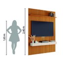 Ver imagem 5 de Painel para Tv até 55 Polegadas 1,39x2,40m Ripado com Nicho Arbo Cedro/off White Edn