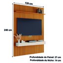 Ver imagem 2 de Painel para Tv até 55 Polegadas 1,39x2,40m Ripado com Nicho Arbo Cedro/off White Edn