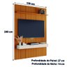 Painel para Tv até 55 Polegadas 1,39x2,40m Ripado com Nicho Arbo Cedro/off White Edn - 2