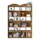 Ver imagem 2 de Kit 2 Estantes para Livros com Nichos Arco Marrom/Cinamomo