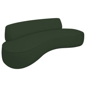 Sofá Curvo 3 Lugares Amsterdã 180cm Linho Verde - Amarena Móveis