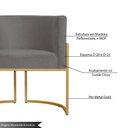 Ver imagem 3 de Poltrona Decorativa Sala de Estar Luana Base Gold Suede