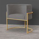 Ver imagem 5 de Poltrona Decorativa Sala de Estar Luana Base Gold Suede