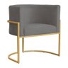 Poltrona Decorativa Sala de Estar Luana Base Gold Suede - 1