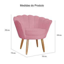 Poltrona Decorativa Pétala Reforçada Sala Estética Salão Escritório Rose - 4