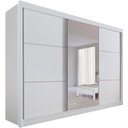 Ver imagem 1 de Guarda Roupa Casal com Espelho Los Angeles 3 Portas 6 Gavetas sem Pés - D' Doro Branco