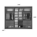 Ver imagem 2 de Guarda Roupa Casal com Espelho Los Angeles 3 Portas 6 Gavetas sem Pés - D' Doro Branco