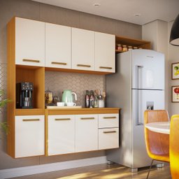 Cozinha Completa Donatella Compacto Multiuso Premium - Cedro/off White - 2
