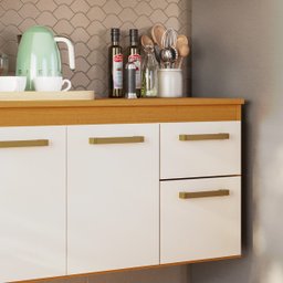 Cozinha Completa Donatella Compacto Multiuso Premium - Cedro/off White - 8
