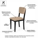 Ver imagem 6 de Mesa de Jantar Redonda Gabi Pret/nor com 4 Cadeiras Estofadas Ella Preto/bege