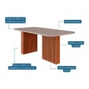 Ver imagem 3 de Sala de Jantar Completa Ester C/ Tampo Madeirado C/ Vidro 180x90cm e 6 Cadeiras Maia Nature/suede