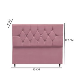 Cabeceira Estofada Cama Box Solteirão 100 Cm Suede Ayla:rosê - 3