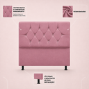 Ver imagem 2 de Cabeceira Estofada Cama Box Solteirão 100 cm Suede Ayla:Rosê