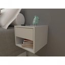 Ver imagem 2 de Mesa de Cabeceira 30cm Branco Off White com Gaveta e Nicho