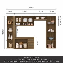 Armário de Cozinha Suspenso 5 Peças Luisa Boreal - Móveis Arapongas Boreal - 5 Armário de Cozinha Suspenso 5 Peças Luisa Boreal - Móveis Arapongas Boreal - 5