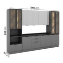 Ver imagem 3 de Cozinha Telasul Lumina 6 Peças com Paneleiro para Forno e Micro com Vidro Fumê e Iluminação Cinza