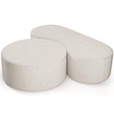 Ver imagem 1 de Kit Puff Redondo Lola e Puff Recamier Orgânico Orbit W01 Linho Cru - Lyam Decor