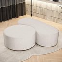 Ver imagem 7 de Kit Puff Redondo Lola e Puff Recamier Orgânico Orbit W01 Linho Cru - Lyam Decor