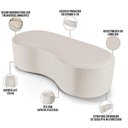 Ver imagem 3 de Kit Puff Redondo Lola e Puff Recamier Orgânico Orbit W01 Linho Cru - Lyam Decor