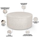 Ver mais imagens de Kit Puff Redondo Lola e Puff Recamier Orgânico Orbit W01 Linho Cru - Lyam Decor