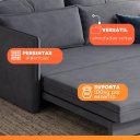 Ver imagem 3 de Sofá Cama 2 Lugares 1,65m com Almofadas Sophia