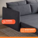 Ver imagem 4 de Sofá Cama 2 Lugares 1,65m com Almofadas Sophia