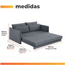 Ver imagem 2 de Sofá Cama 2 Lugares 1,65m com Almofadas Sophia