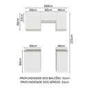Ver imagem 4 de Armário de Cozinha Compacta 160cm Branco Glamy Madesa 07