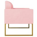 Ver mais imagens de Kit 2 Poltronas Decorativas Isabella Base Industrial Suede Rosa Bebê/Dourado Gran Belo